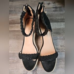 RAYE Black Espadrille Ankle Strap Shoes Size 39